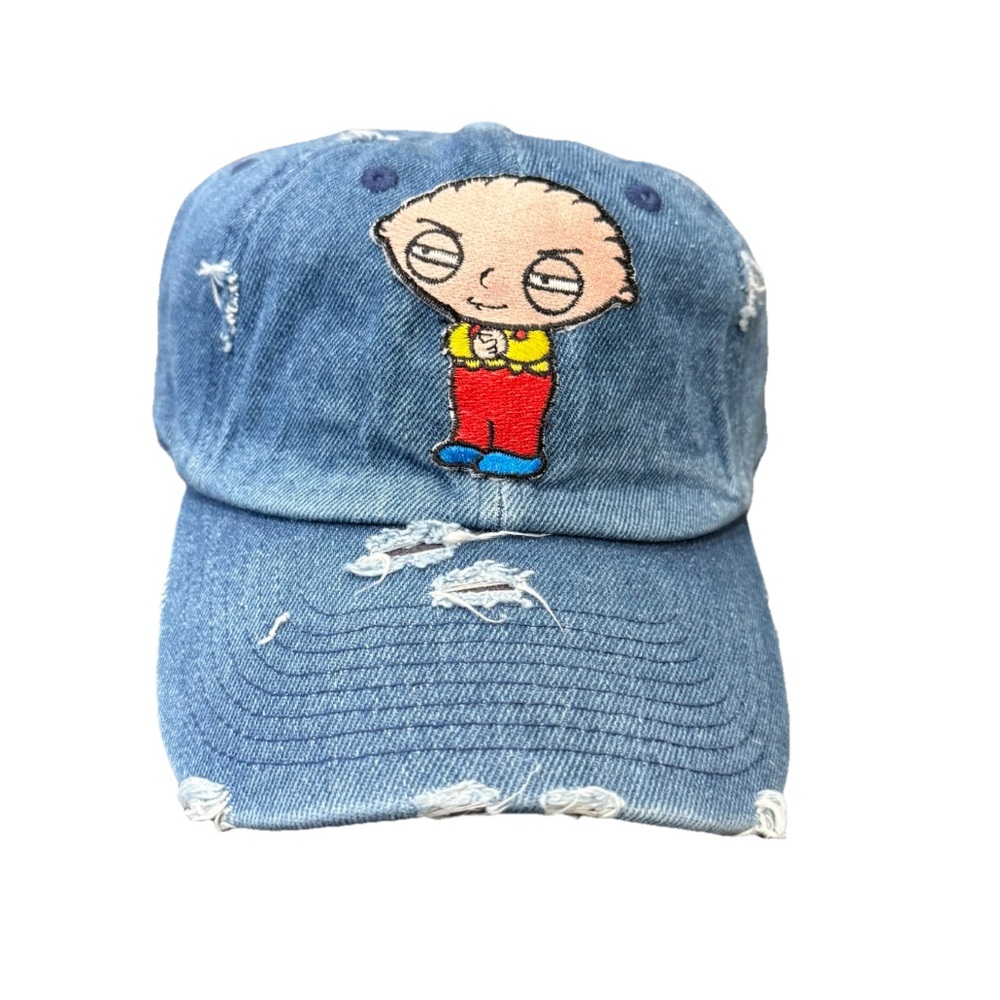 bestir Denim Stewie Distressed Dad Hat. OSFA. Adjustable. New With Tags
